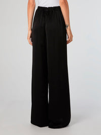 Black Drawstring Palazzo Pants