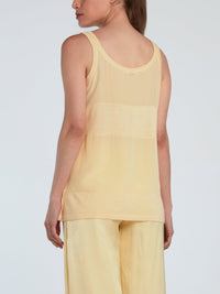 Yellow Silk Tank Top