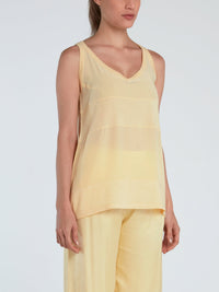 Yellow Silk Tank Top