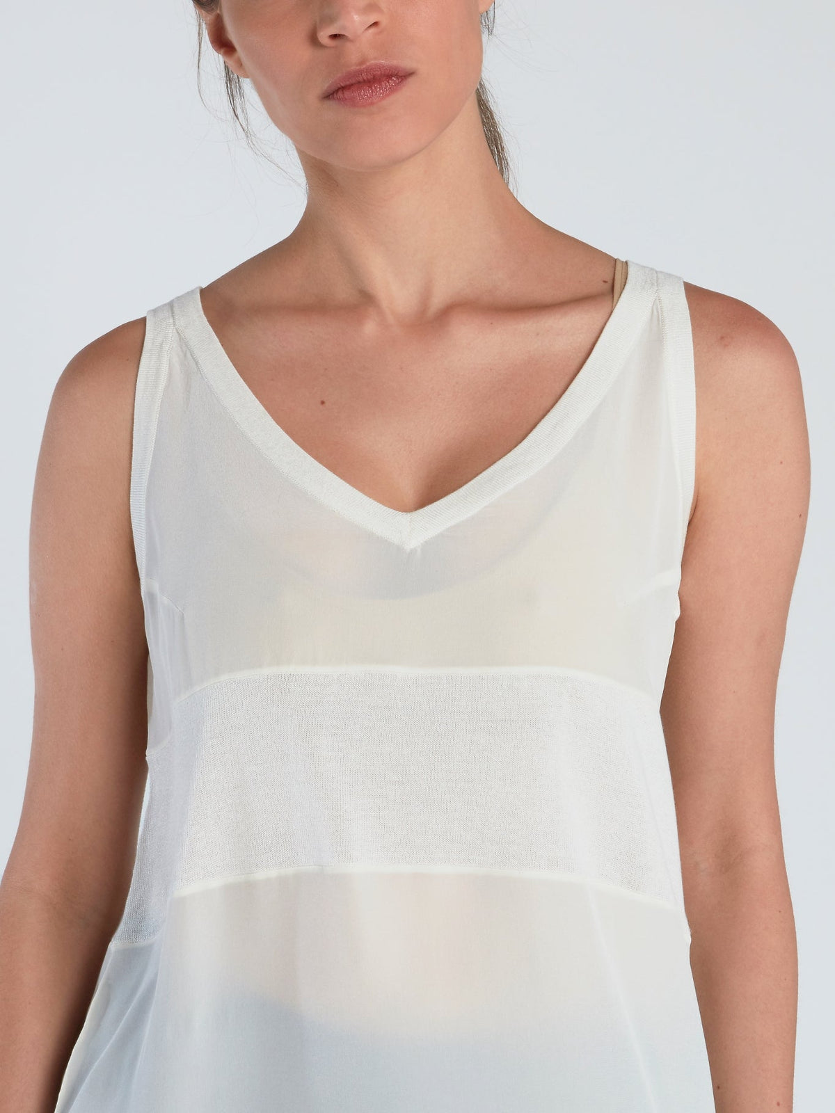 White Silk Tank Top