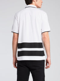 White Contrast Trim Polo Shirt