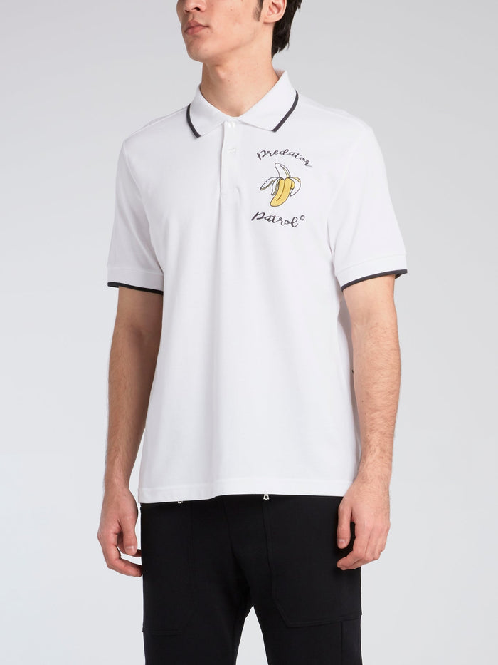 White Contrast Trim Polo Shirt