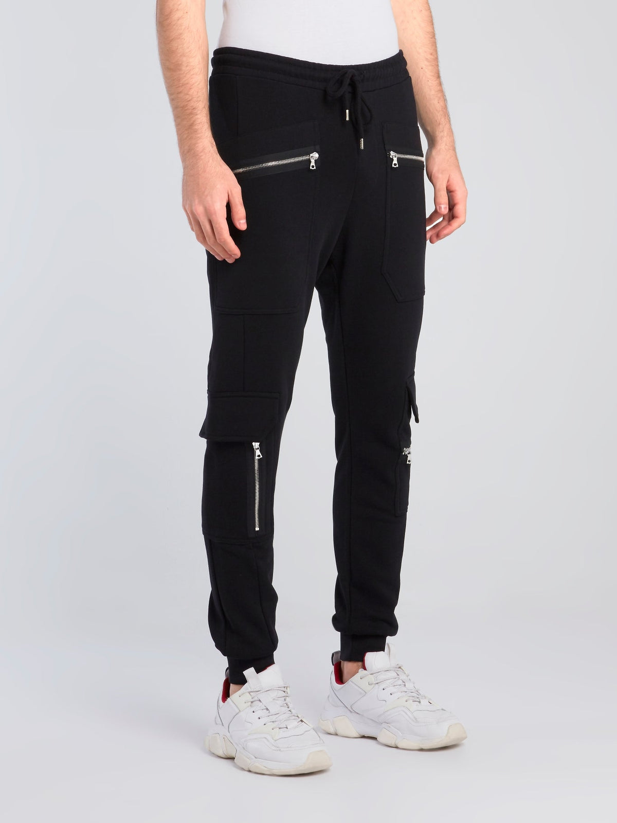 Black Multi-Pocket Track Pants