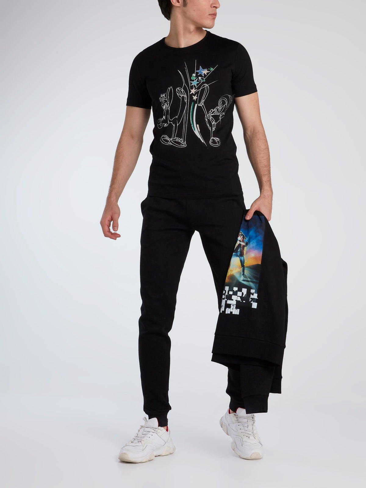 Marvin the Martian Black Cotton T-Shirt