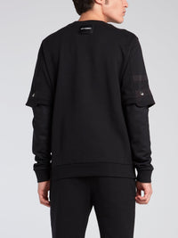 Black Reconstructed Sweatshirt