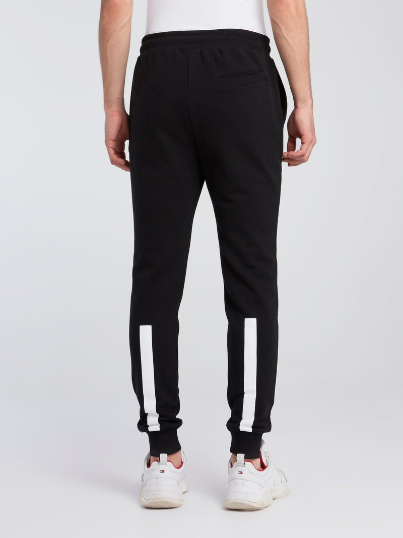 Black Contrast Tape Track Pants