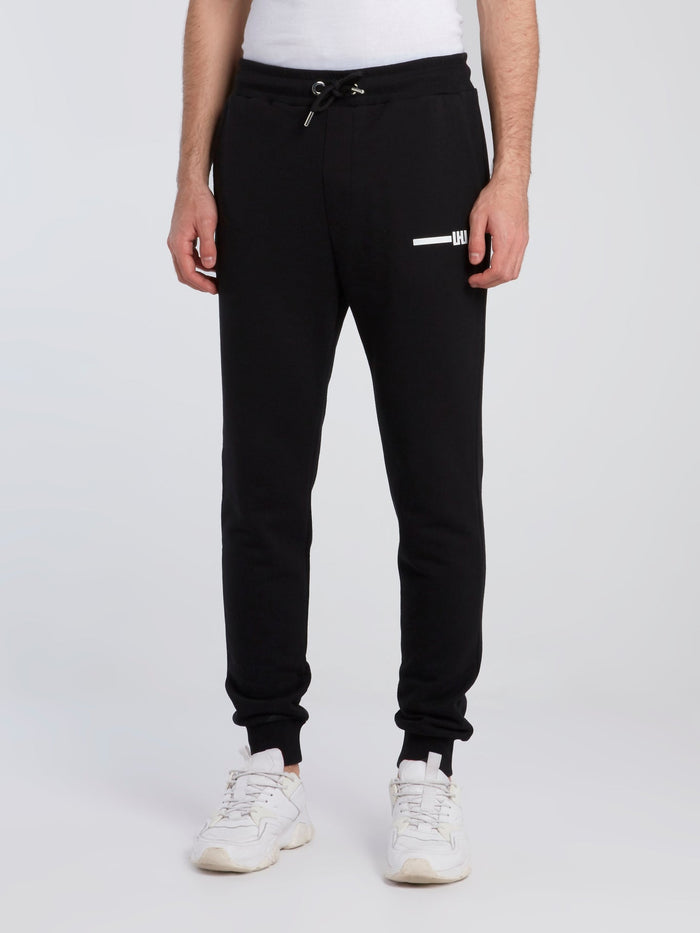 Black Contrast Tape Track Pants