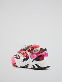 Pink Mesh Panel Chunky Sneakers