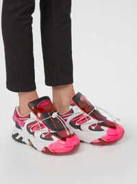 Pink Mesh Panel Chunky Sneakers