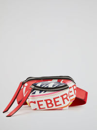 Logo Print Leather Fanny Pack