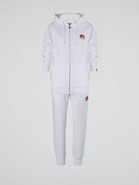 Forza White Ribbed Waistband Track Pants