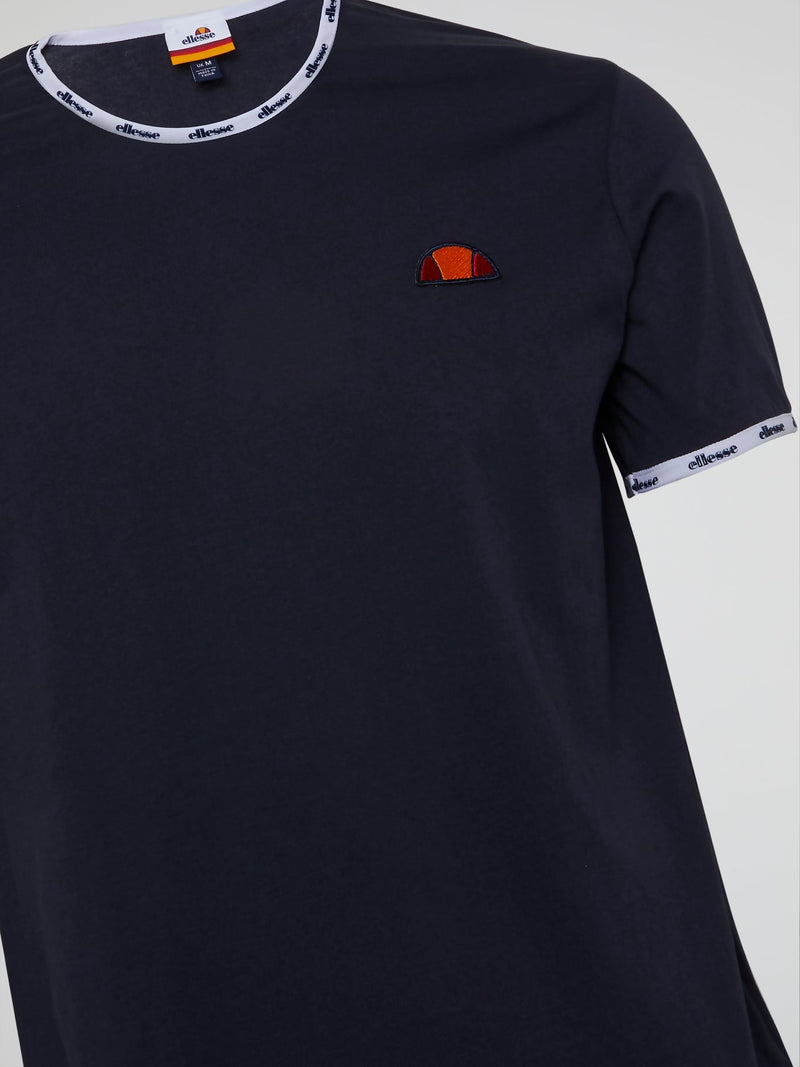 Eden Navy Logo Trim T-Shirt