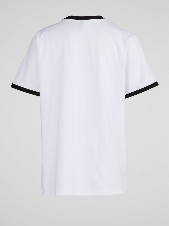 Serafina White Contrast Trim T-Shirt