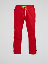 Red Bootcut Drawstring Pants