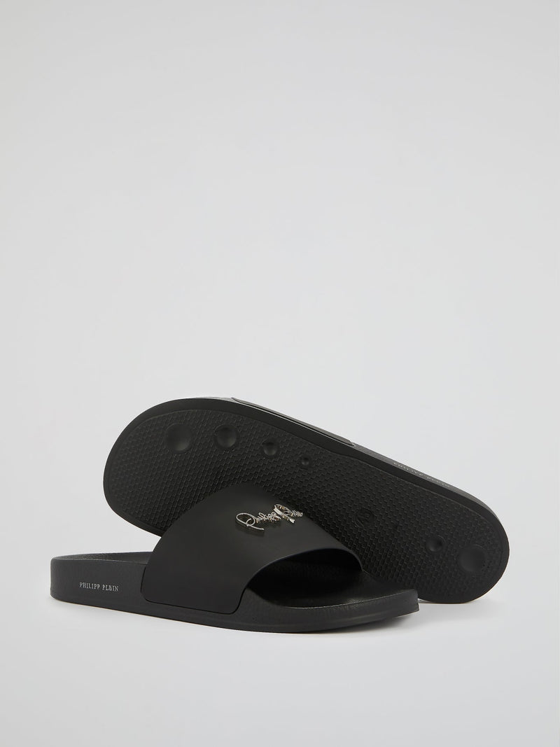 Black Signature Logo Sandals