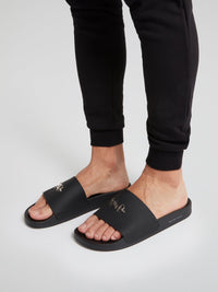 Black Signature Logo Sandals