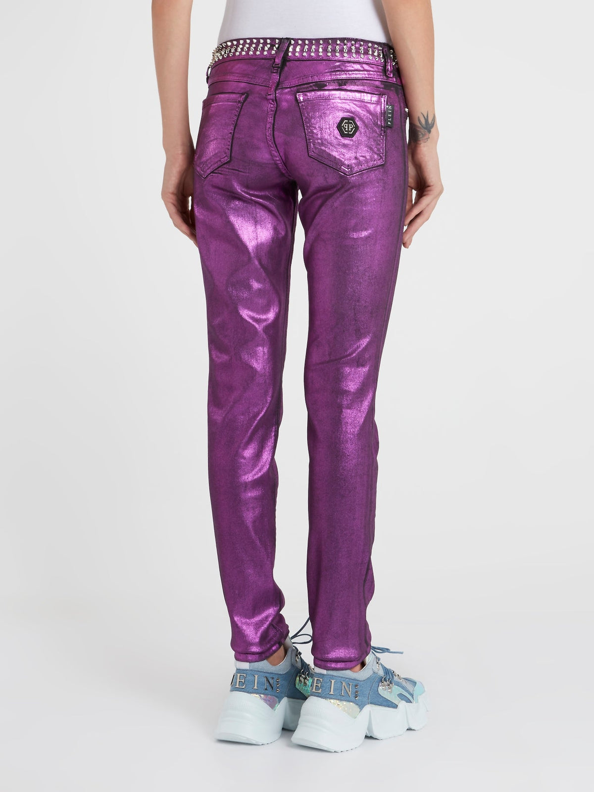 Purple Metallic Studded Pants