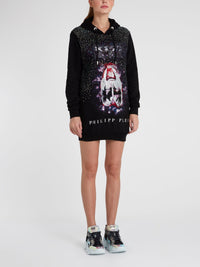 Rock Band Studded Hoodie Dress