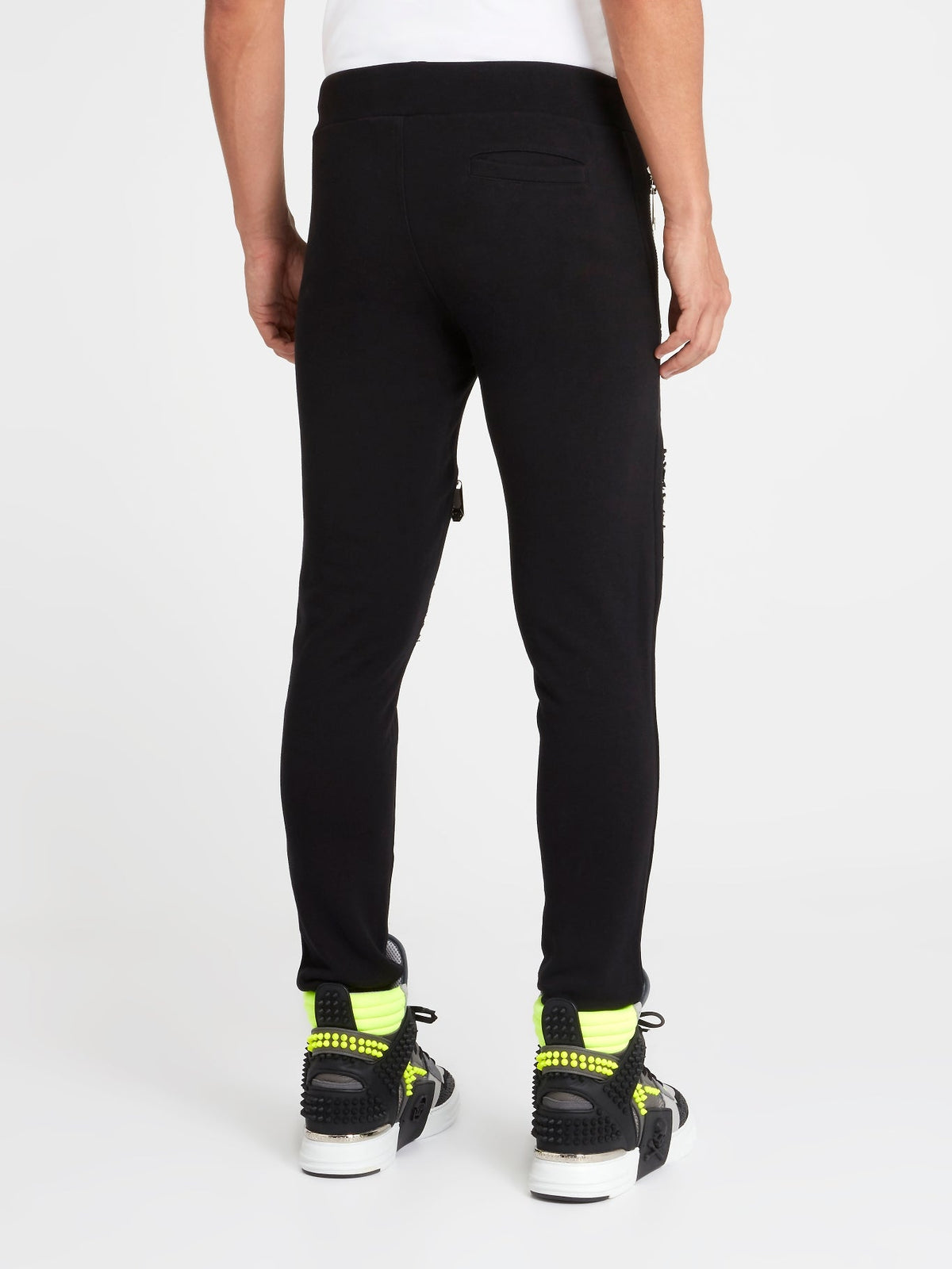 Black Spike Studded Jogging Trousers