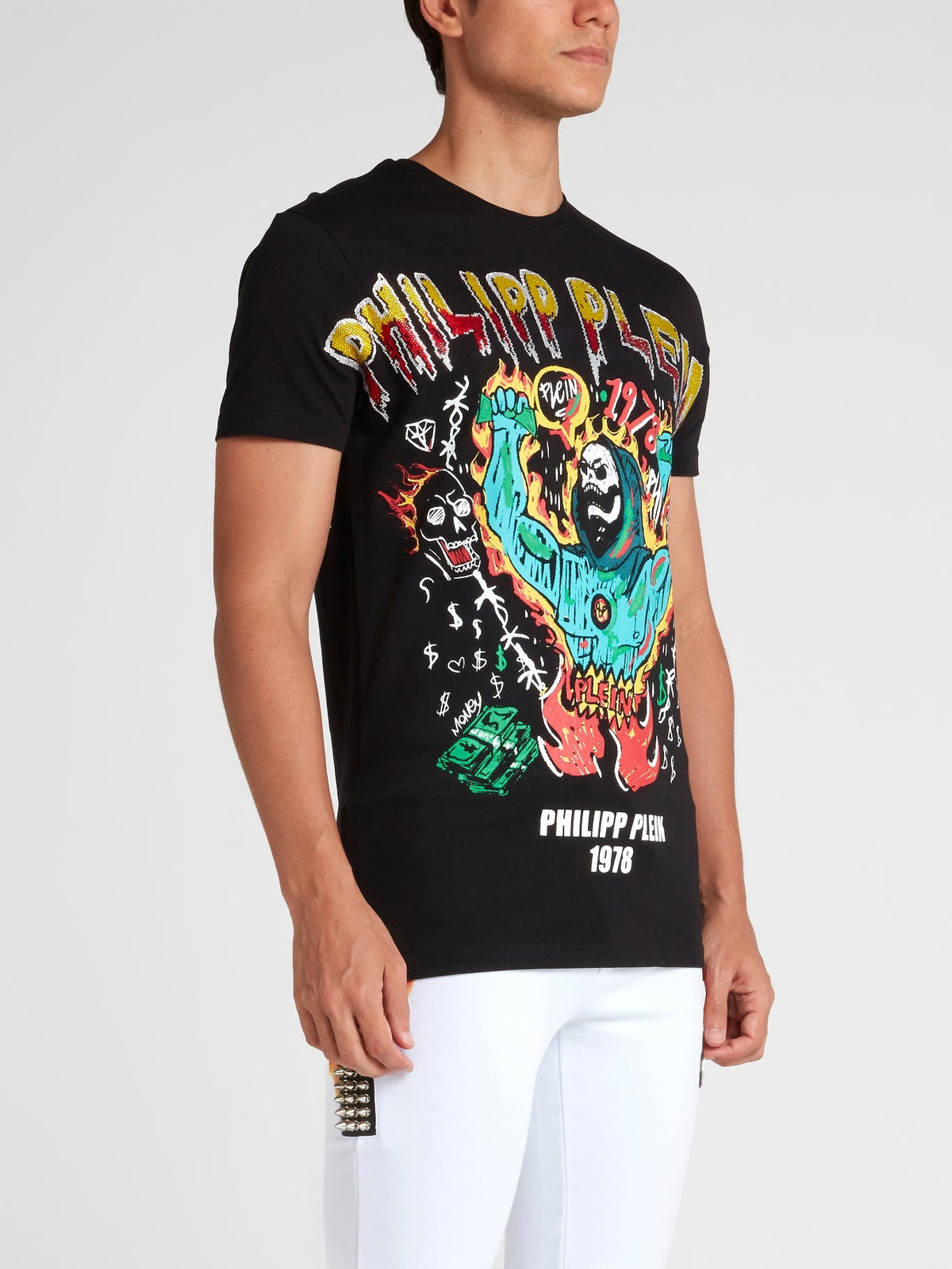 Black Studded Graffiti T-Shirt