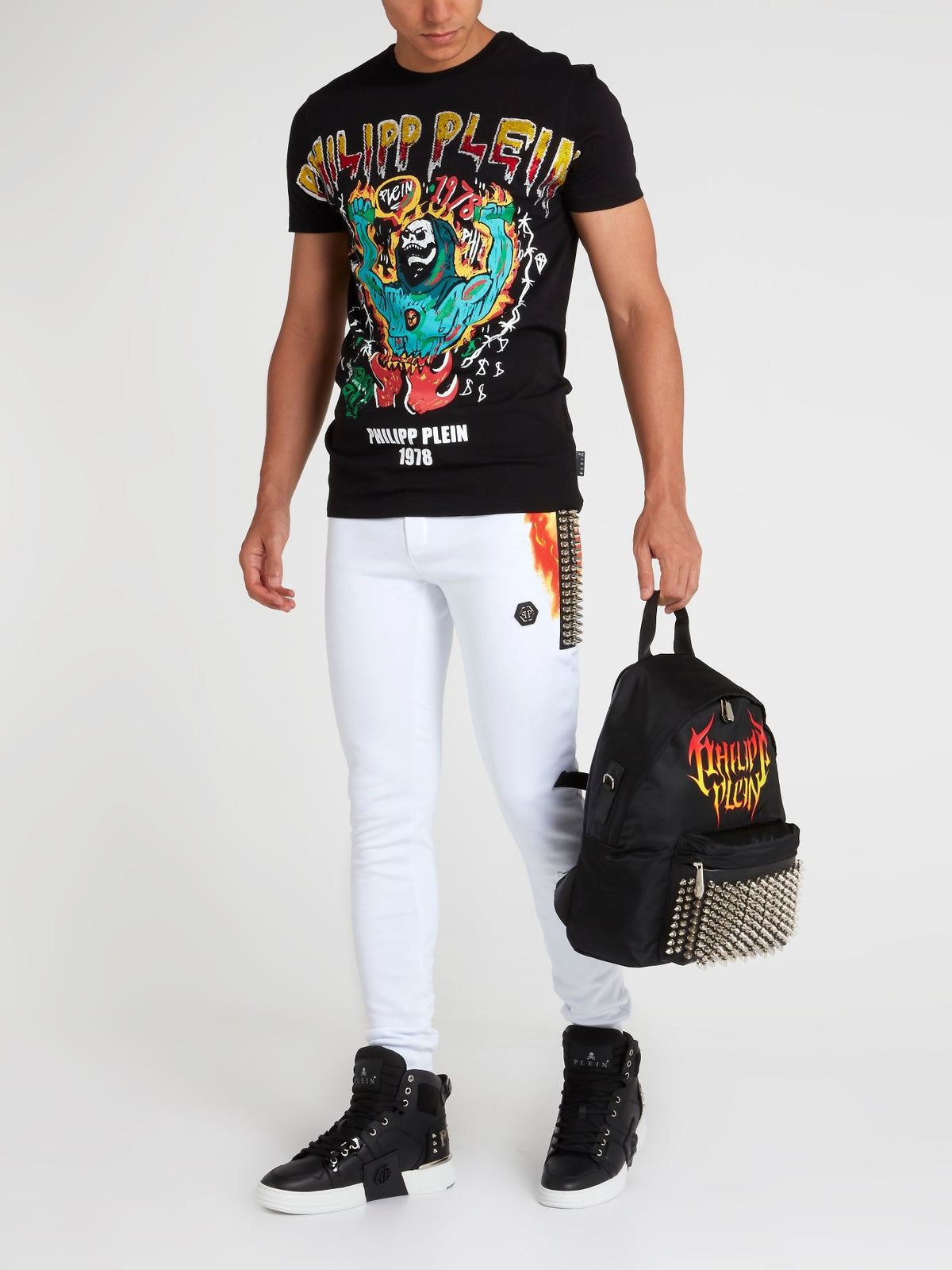 Black Studded Graffiti T-Shirt