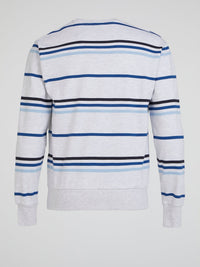 Pirozzo White Striped Sweatshirt