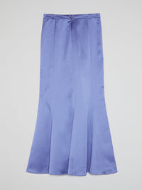 Blue Godet Maxi Skirt