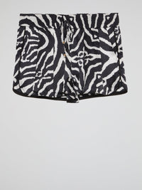 Animal Print Pleated Shorts