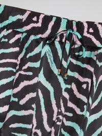 Animal Print Pleated Shorts