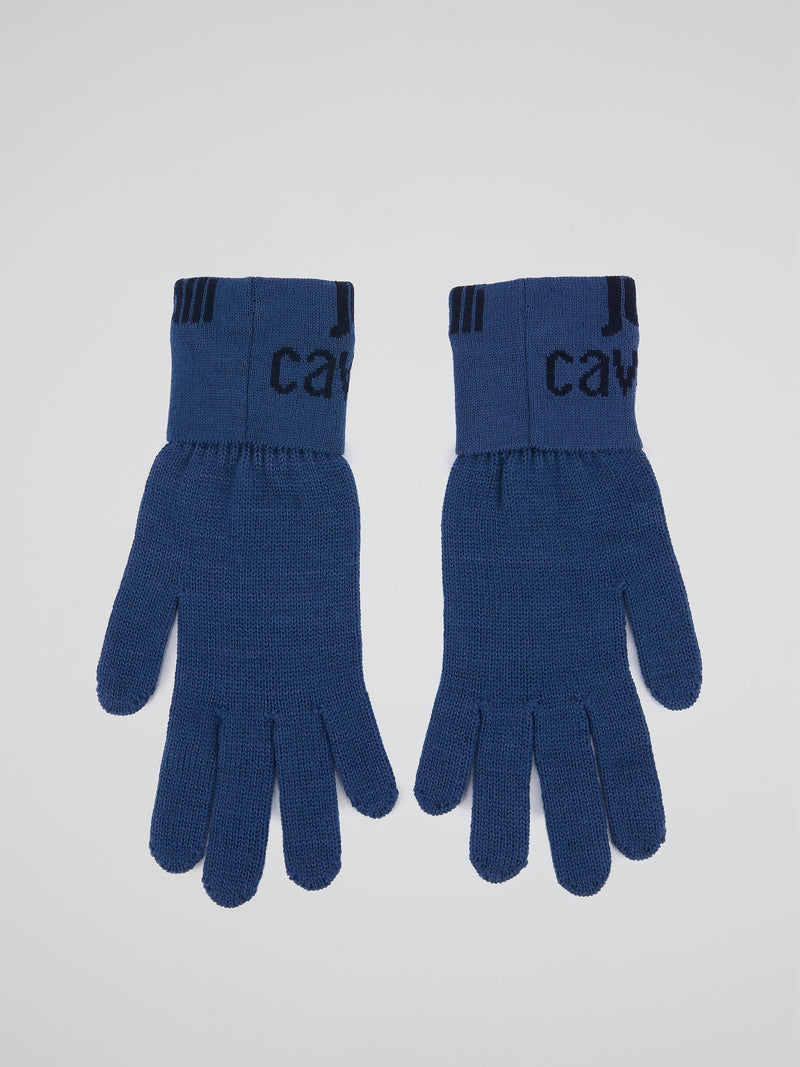 Blue Logo Knitted Gloves