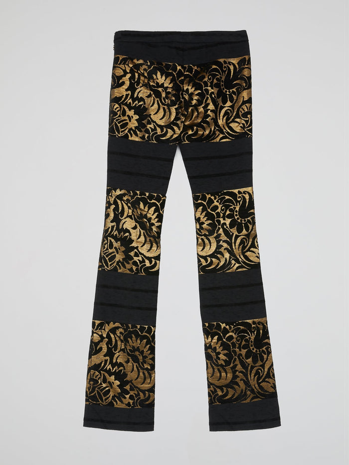 Baroque Print Bootcut Trousers