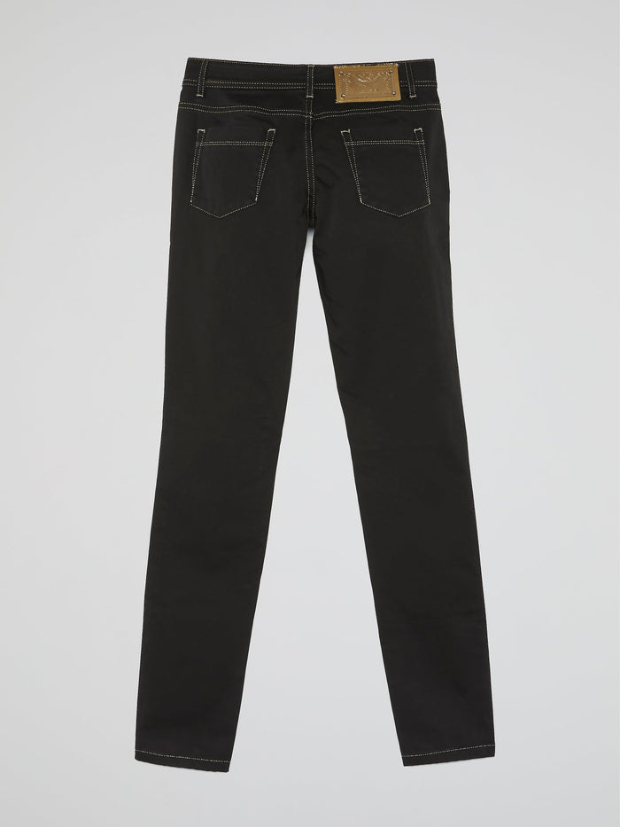 Black Contrast Stitch Jeans