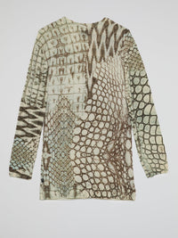 Reptilian Print Cardigan