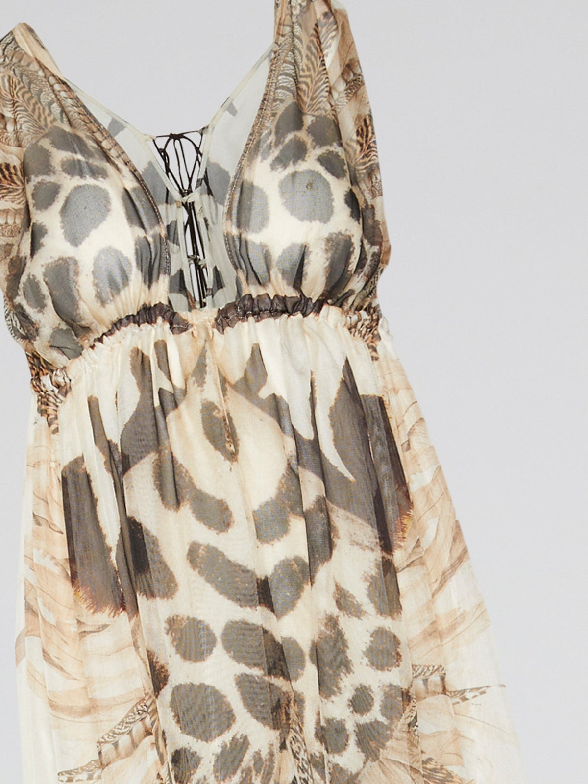 Animal Print Frill Hem Maxi Dress