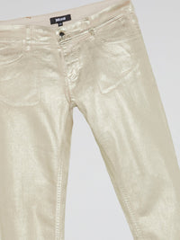 White Glittered Pants