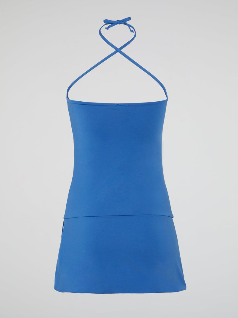 Blue Halter Neck Bustier