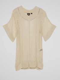 Beige Oversized Knit Top