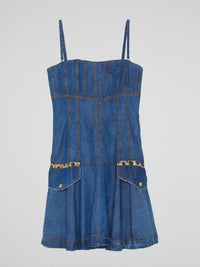 Blue Flared Denim Dress