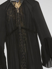 Black Flounce Sleeve Victorian Top