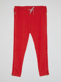 Red Drawstring Active Suit