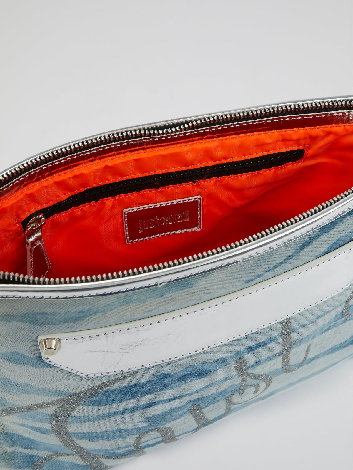 Metallic Panel Denim Handbag