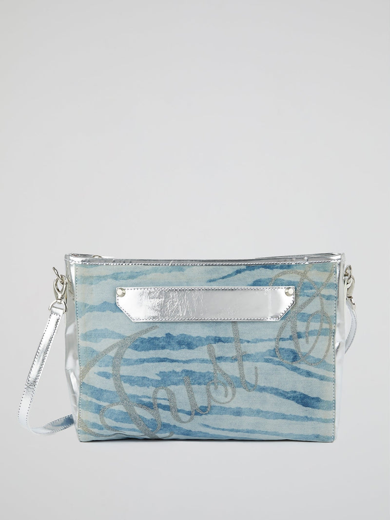 Metallic Panel Denim Handbag