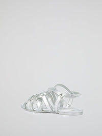 Metallic Cage Slingback Sandals