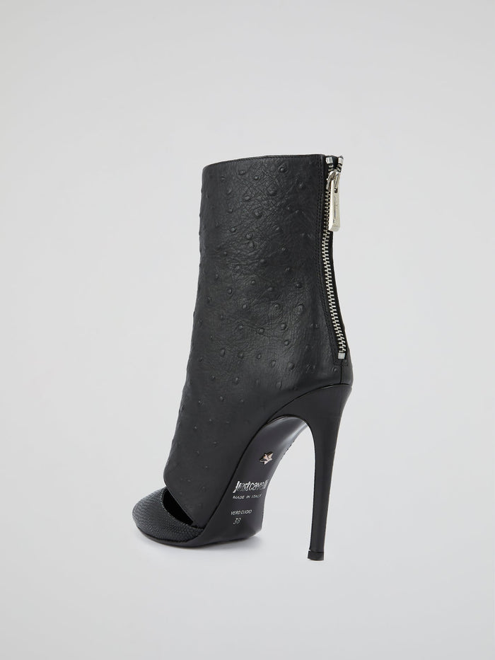 Black Cut-Out Ankle Boots