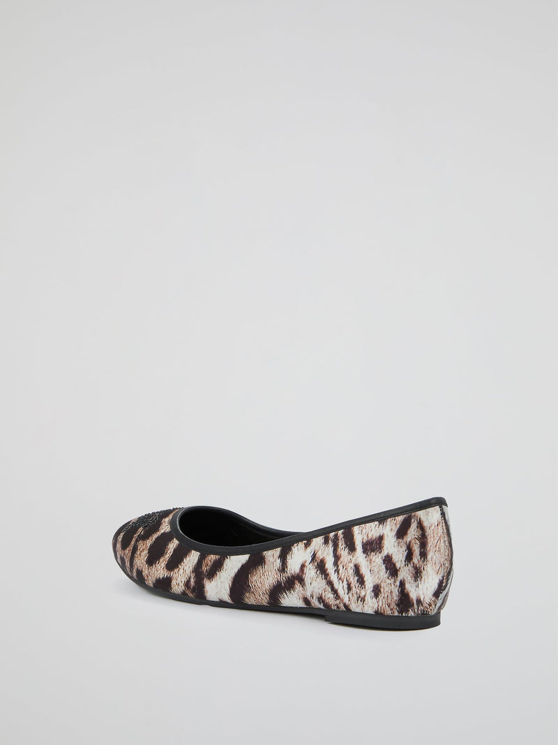 Animal Print Studded Loafers