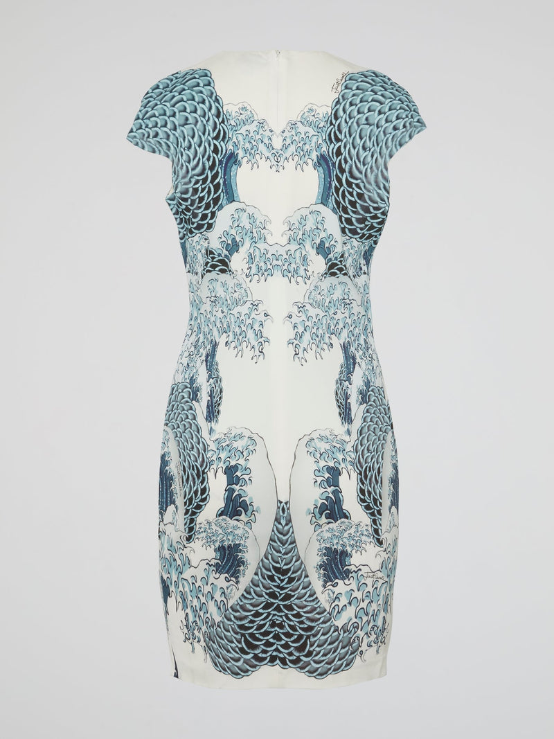 Wave Print Sheath Dress