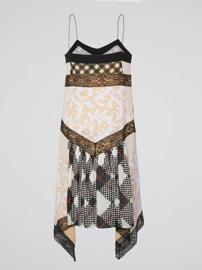 Lace Panelled Check Dress