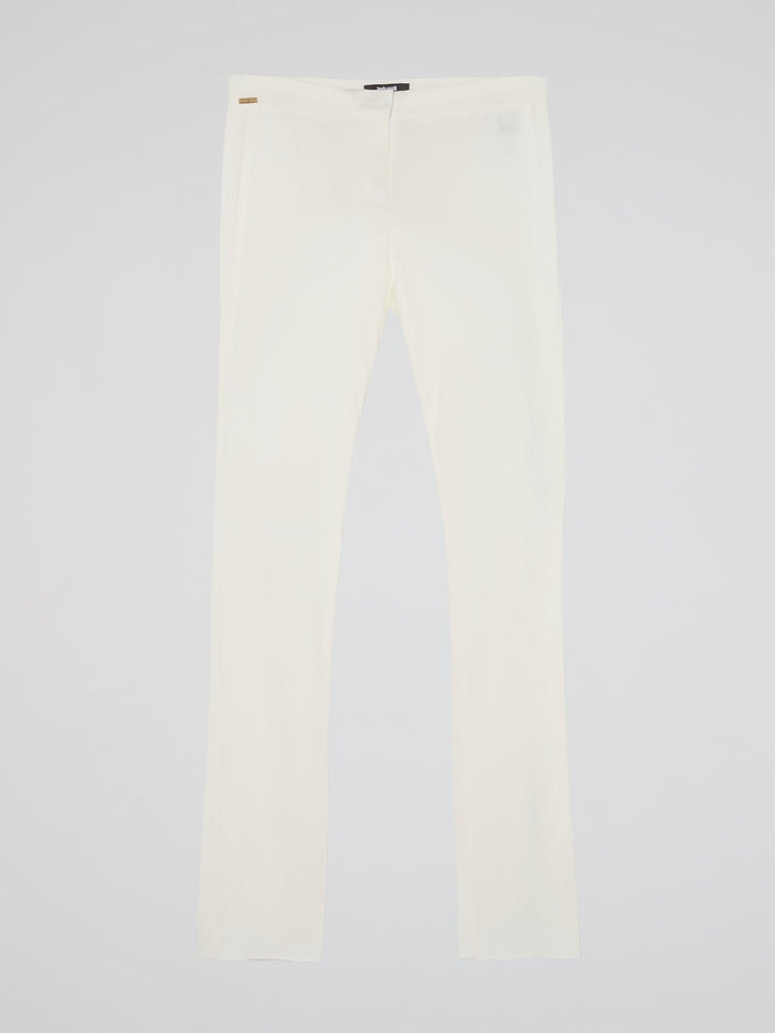 White Slim Fit Trousers