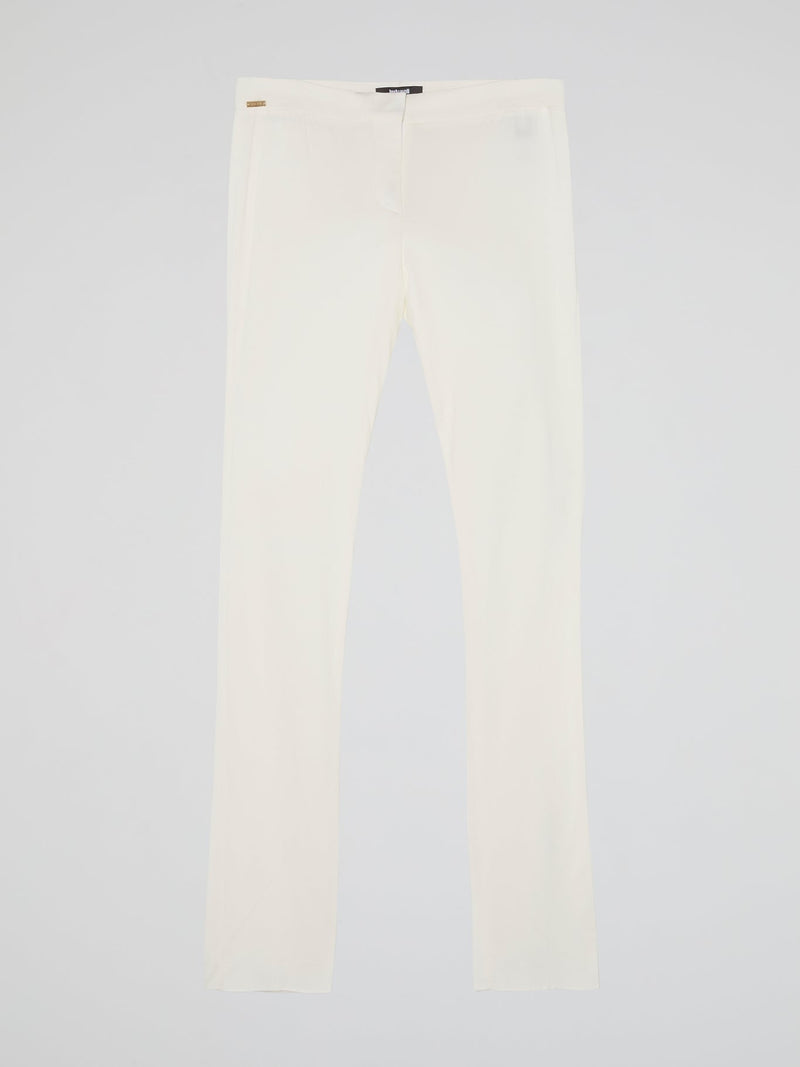 White Slim Fit Trousers