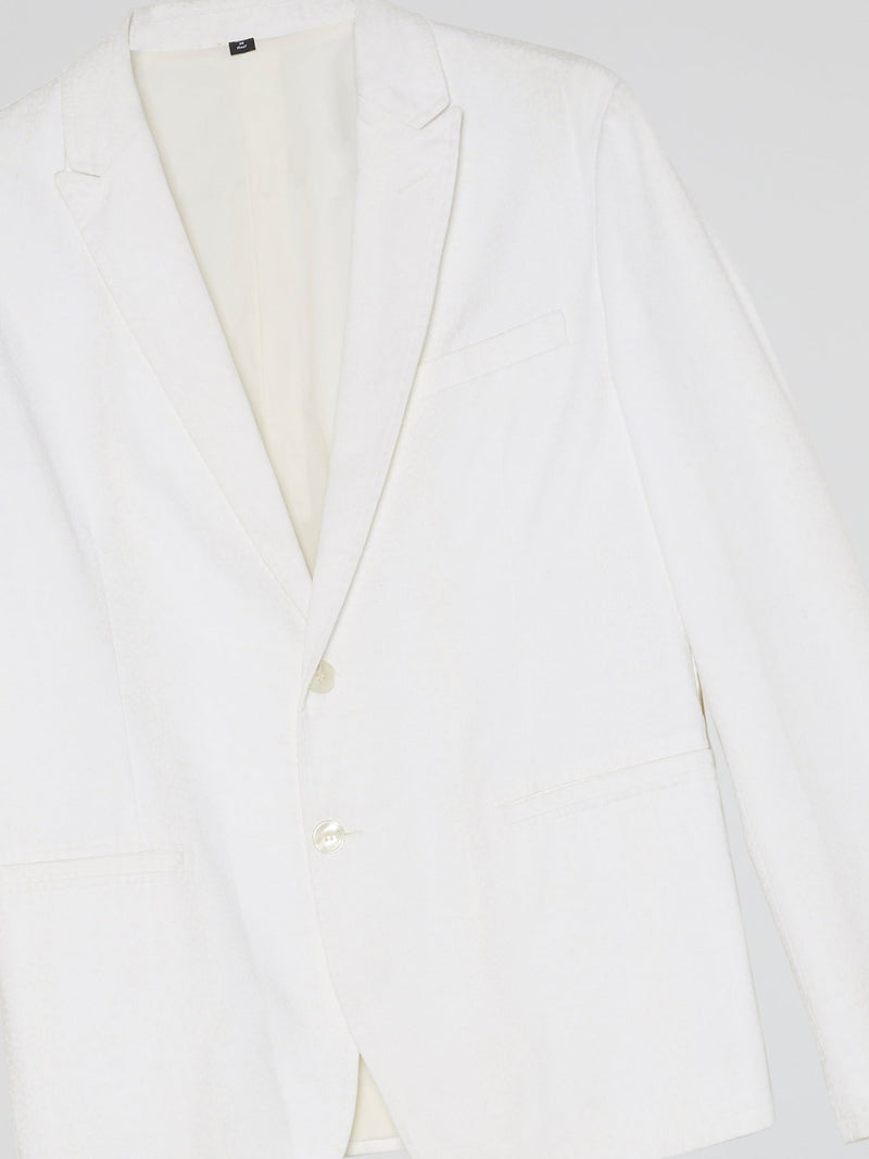 White Pocket-Detail Blazer